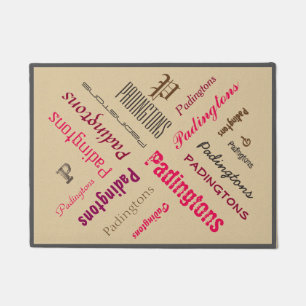 Typography Family Lastname Collage any Colour Doormat