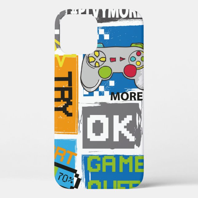 Typography Game pixel print. Game illustration. bo Case-Mate iPhone Case (Back)