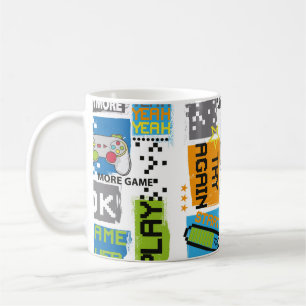 Typography Game pixel print. Game illustration. bo Coffee Mug