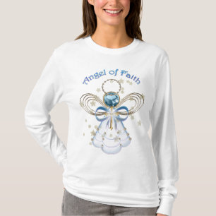 Typography Gold Christmas Angel of Faith & Stars T-Shirt
