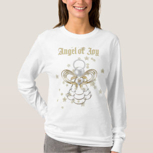 Typography Gold Christmas Angel of Joy & Stars T-Shirt