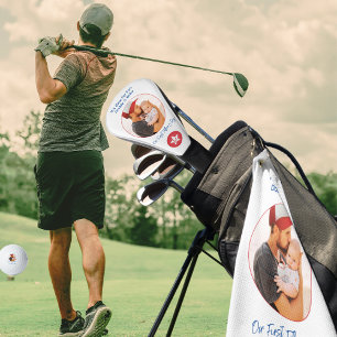 Typography Golfer Lover Photo First Fathers Day Golf Head Cover