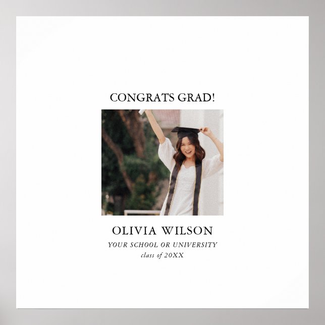  Typography Graduation Guest Signature Poster (Front)