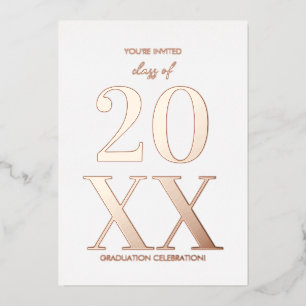 Typography Graduation Party Invitation Rose Gold