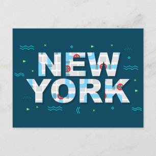 Typography Graphic   New York City, New York Postcard