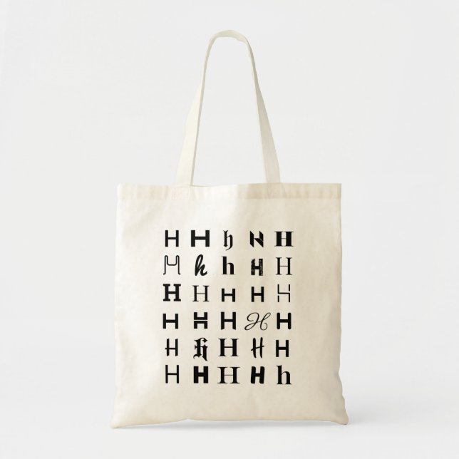 Typography H letter mosaic design Tote Bag (Front)
