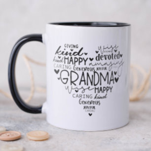 Typography Heart Grandma Mug