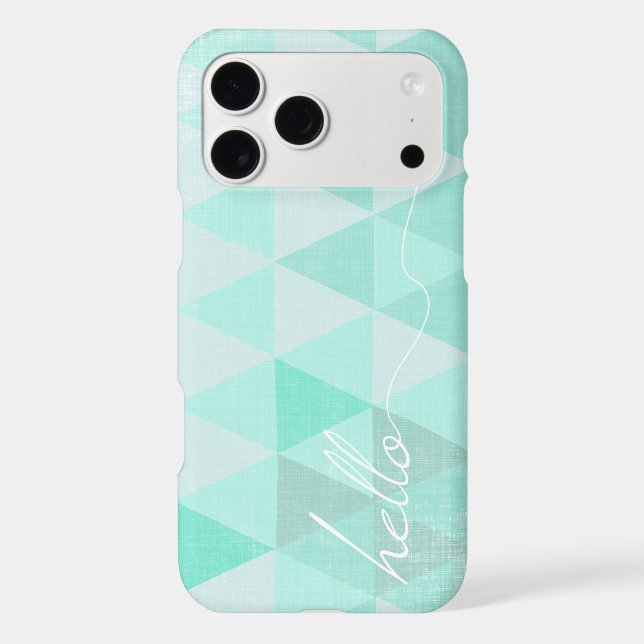 Typography  Hello Mint  Abstract Triangle Pattern (Back)