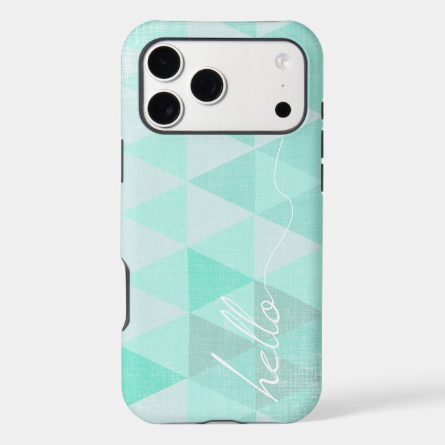 Typography  Hello Mint  Abstract Triangle Pattern (Back)