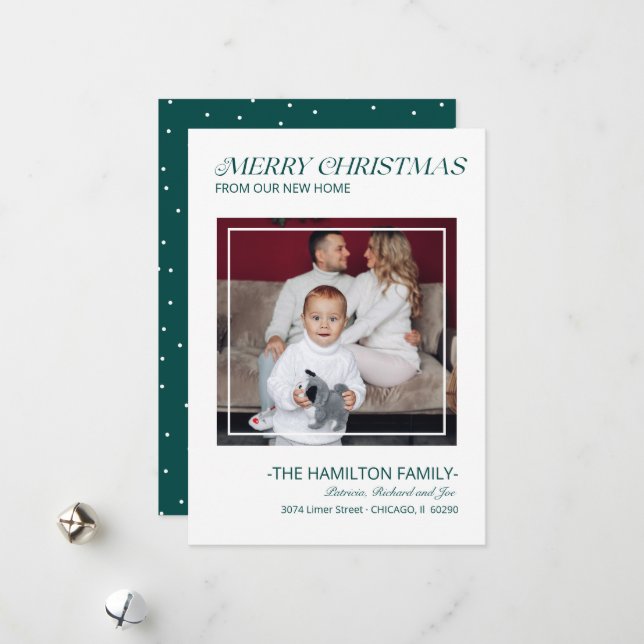 Typography Holidays Moving Announcement Photo (Front/Back In Situ)