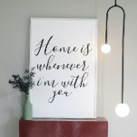 Typography Home Is Whenever I'm With You Poster Faux Canvas Print<br><div class="desc">Typography Home Is Whenever I'm With You Wall Art.</div>