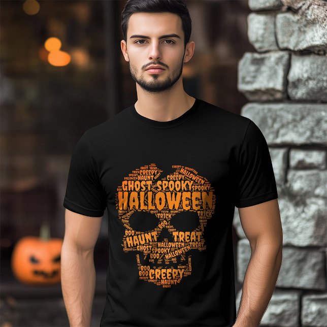 Typography horror skull Halloween Tri-Blend Shirt (Typography horror skull Halloween T-Shirt)
