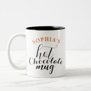 Typography Hot Chocolate Mug with Name & Initial