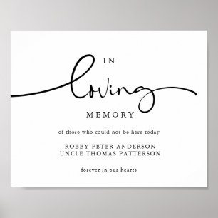Typography in loving memory wedding sign memorial