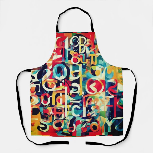 Typography in Various Colours  Apron (Front)