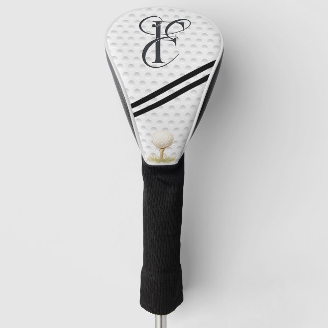  typography initials monogram E+F  Golf Head Cover (Front)