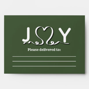 Typography Joy heart holiday plaid Envelope