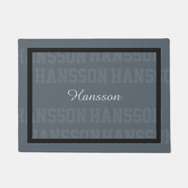 Typography Lastname Collage Doormat (Front)