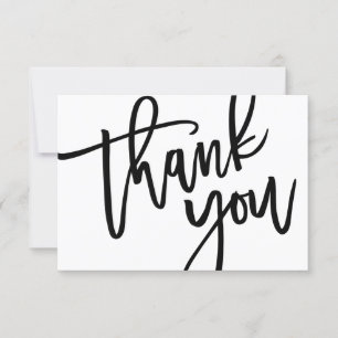 Typography, Lettering, Baby Shower, Birthday Party Thank You Card