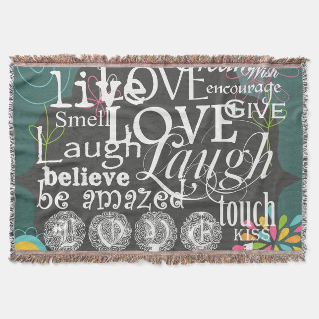 Typography Live and Laugh Throw (Front)
