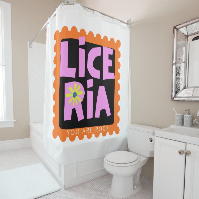 Typography Logo Illustration Artwork Shower Curtain (In Situ)