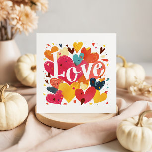 Typography Love and Hearts Valentine's Day Card