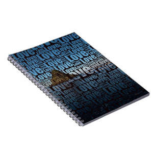 Typography LOVE Custom Photo Seascape Notebook