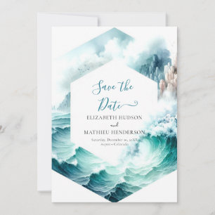 Typography Lovely Nautical Wedding  Save The Date