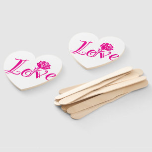 Typography Meets Nature: The Love Rose Hand Fan