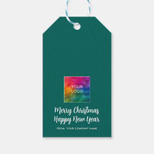 Typography Merry Christmas Happy New Year Logo Gift Tags