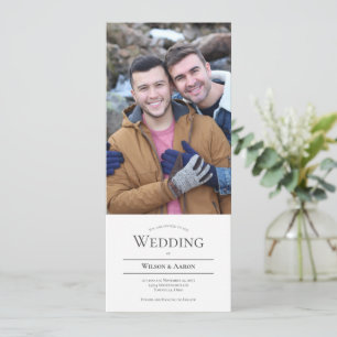 Typography Minimalist LGBTQ Photo Wedding Invitation