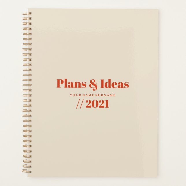 Typography Minimalist Planner Design (Front)