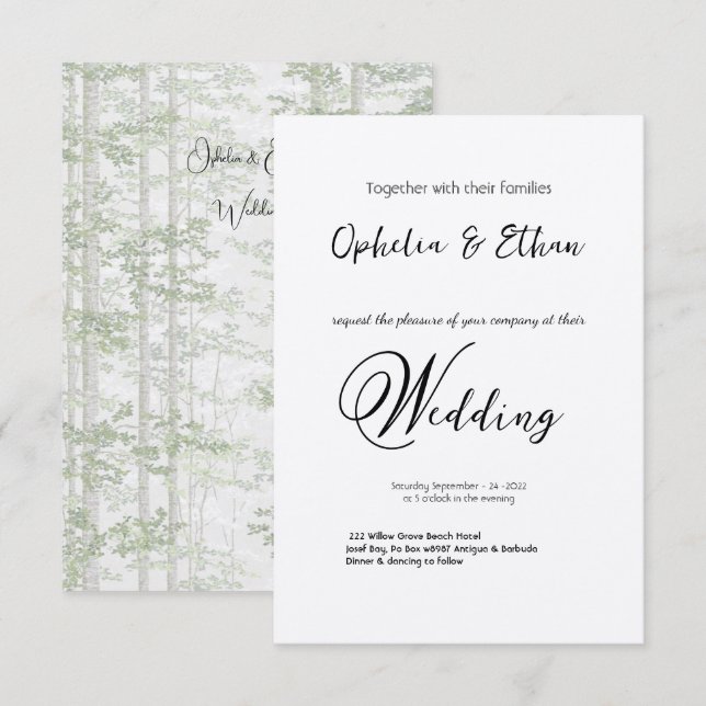 Typography Minimalist Wedding Invitation (Front/Back)