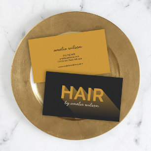 Typography Modern Dark Charcoal Hair Stylist Business Card