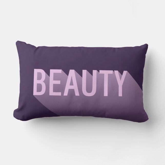 Typography Modern Lavender Purple Beauty Lumbar Cushion (Front)
