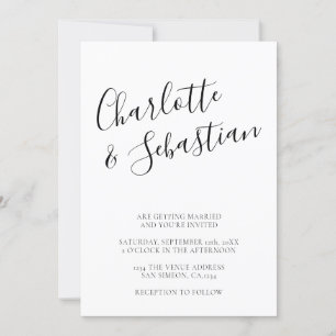Typography Modern Personalised Black White Stylish Announcement