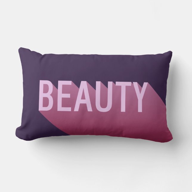 Typography Modern Purple Pink Beauty Lumbar Cushion (Front)