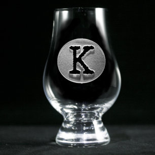 Typography Monogrammed Glencairn Glass