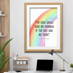 Typography Motivational Quote Watercolor Rainbow  Poster