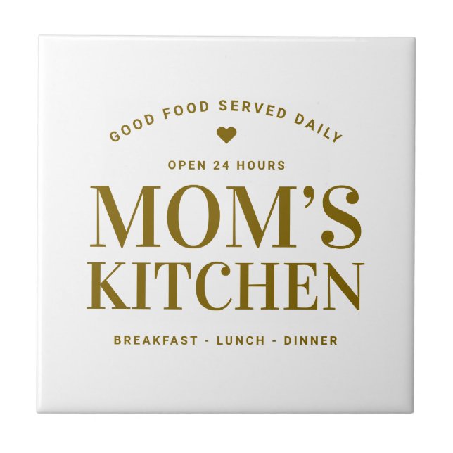 Typography Mum’s Kitchen Custom Ceramic Tile (Front)