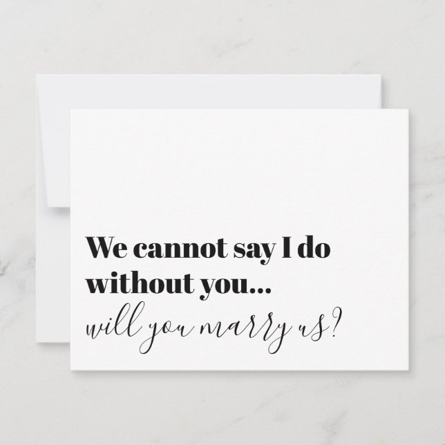 Typography Officiant Proposal Marry Us Invitation (Front)