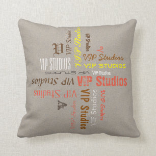 Typography Personal Name Collage on any Colour Cushion