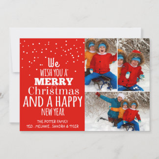 Typography Photo Holiday Greeting card