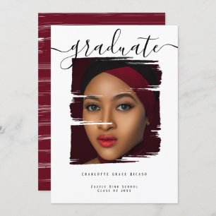 Typography Photo Personalised Graduation Invitation