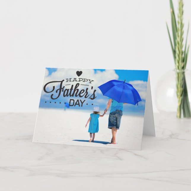 Typography Photo Template Happy Father's Day Card (Front)
