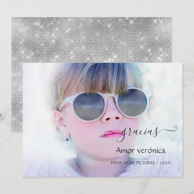 Typography Photo Thank You  Card (Front/Back)