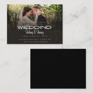 Typography Photo wedding Modern elegant stylish Enclosure Card