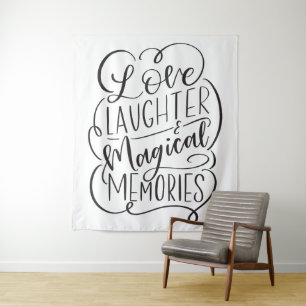 Typography Phrase   Love Laughter Magical Memories Tapestry