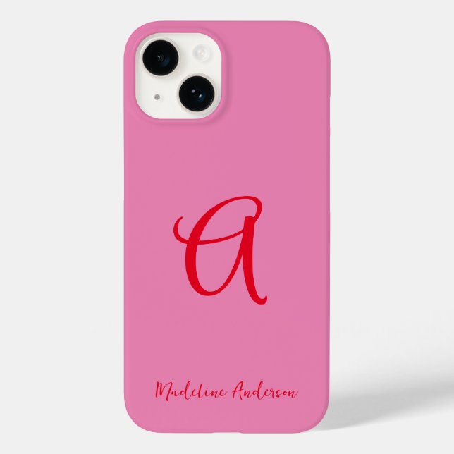 Typography PInk Red Modern Feminine Case-Mate iPhone Case (Back)