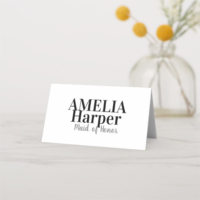 Typography Place Cards Wedding Reception (Front)